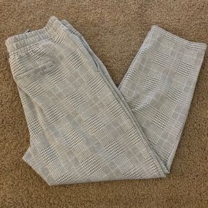 Grey and white checked pants